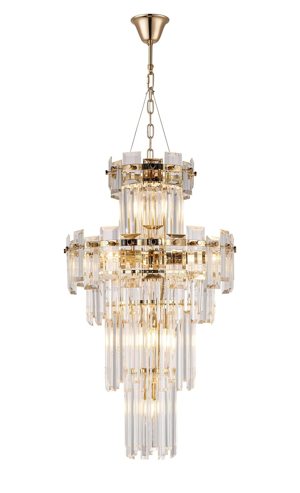 Wickham Tall Pendant 9 Light French Gold/Clear Glass