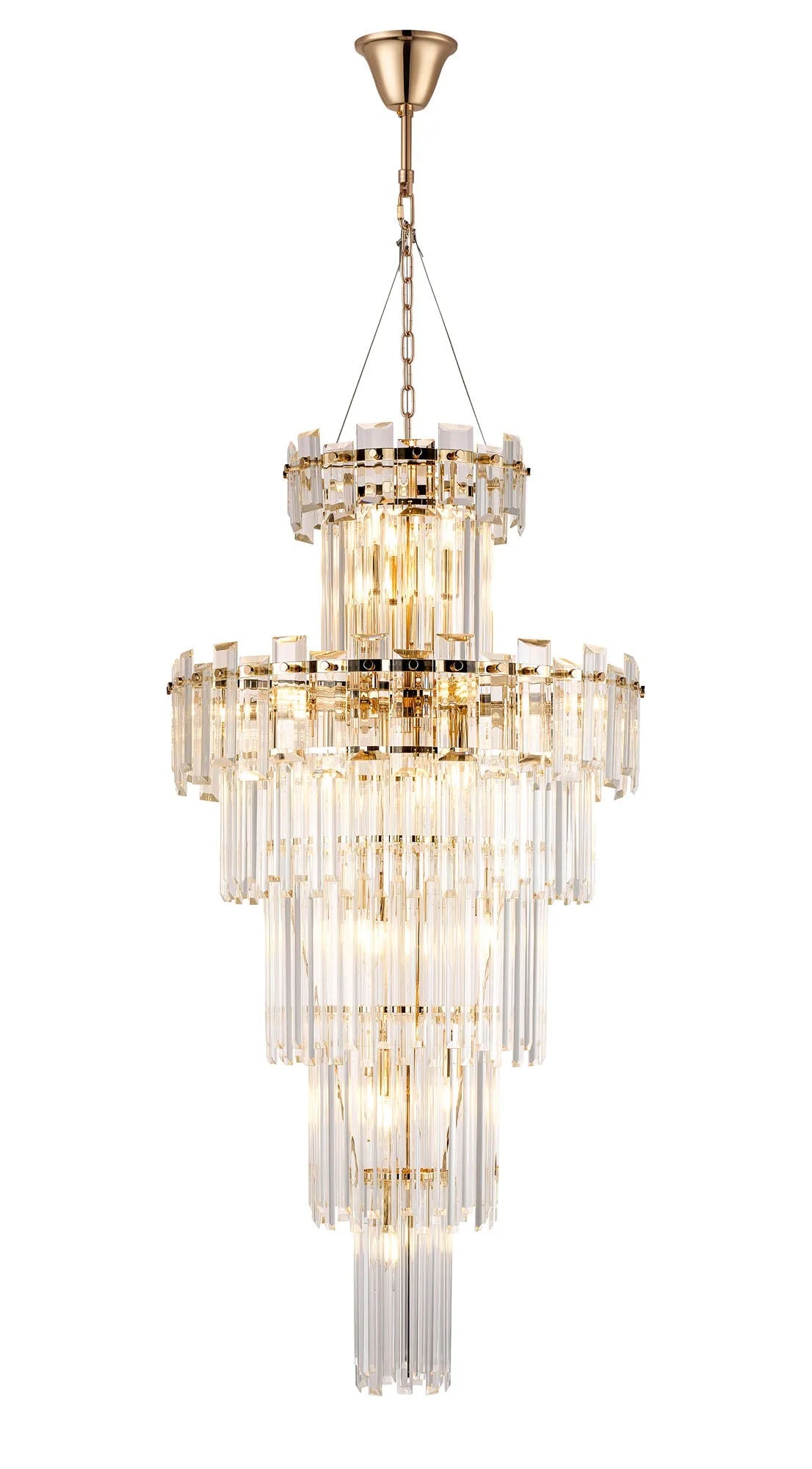 Wickham Tall Pendant 17 Light French Gold/Clear Glass