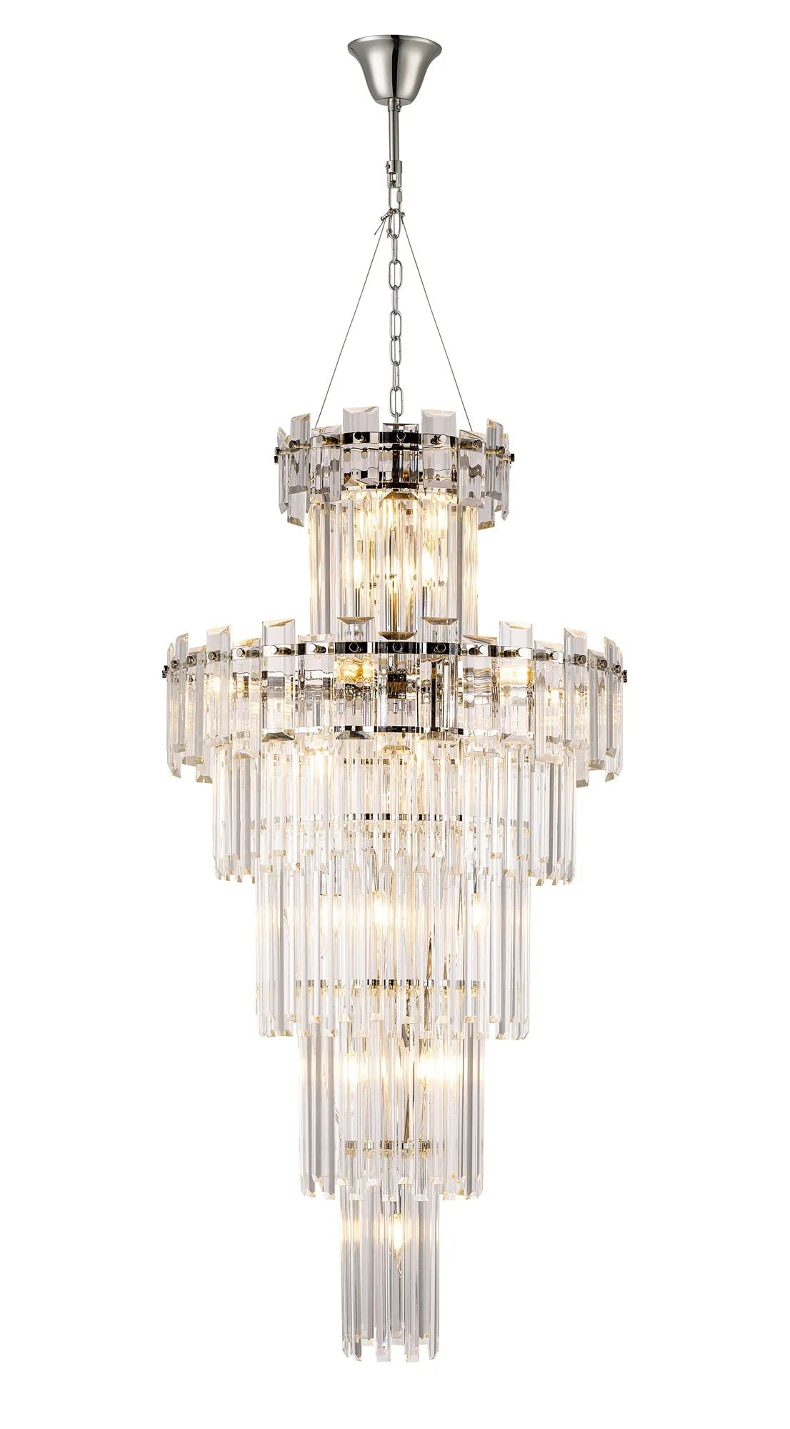 Wickham Tall Pendant 17 Light Polished Nickel/Clear Glass