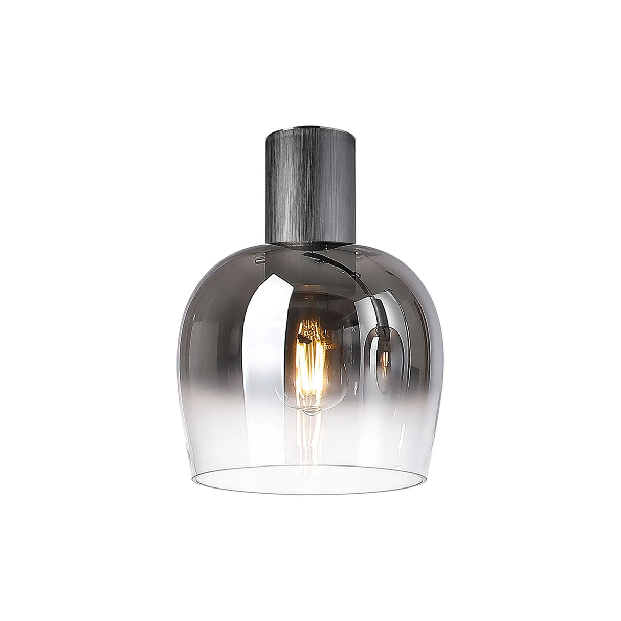 Withe 23.5cm Ceiling Light, 1 x E27, Gun Metal/Smoke Fade Wine Glass