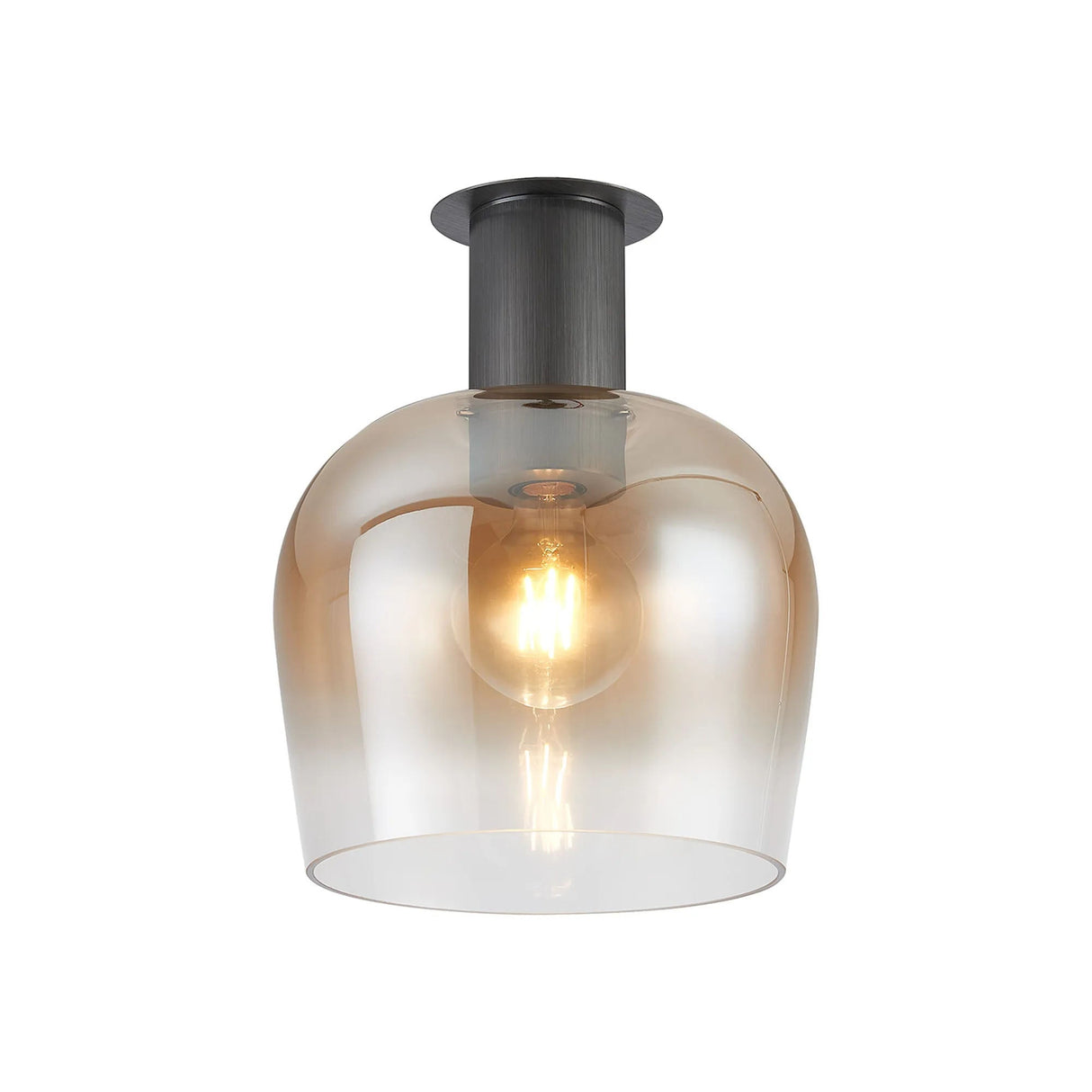 Withe 27.5cm Ceiling Light, 1 x E27, Gun Metal/Amber Fade Wine Glass