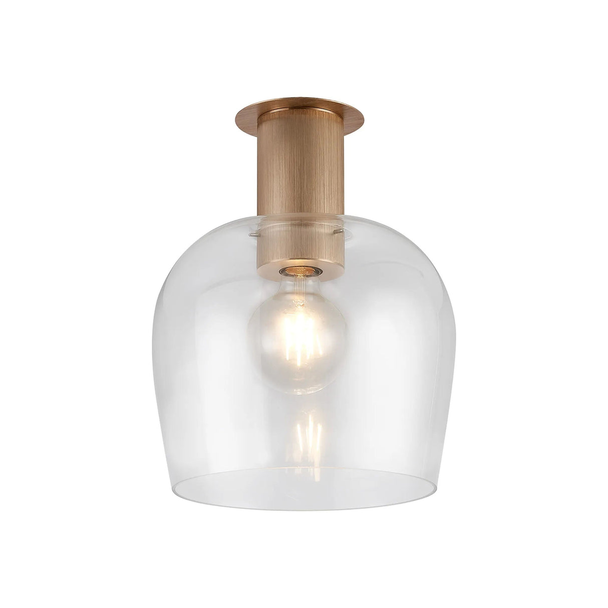 Withe 27.5cm Ceiling Light, 1 x E27, Titanium Gold/Clear Wine Glass