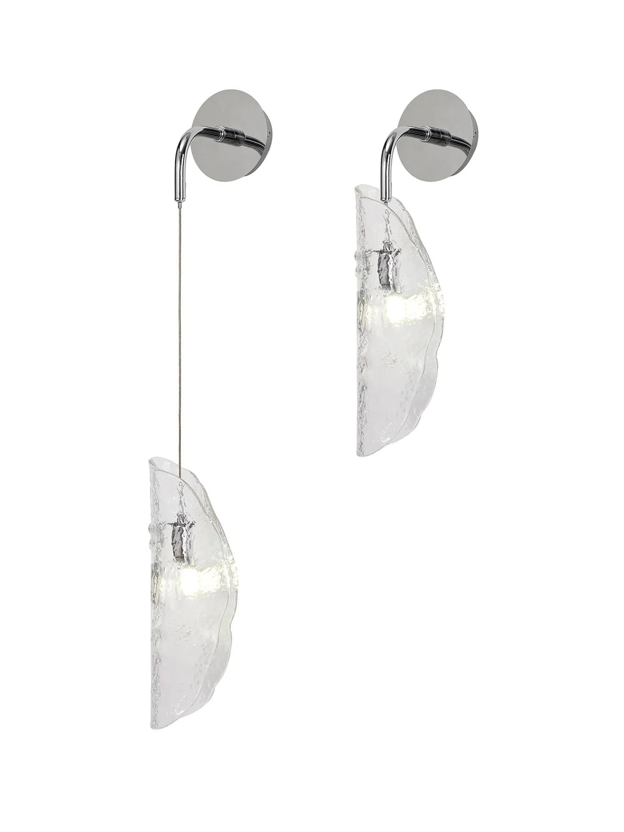 Young Adjustable Wall Light, 1 x G9, Polished Chrome/Clear Glass