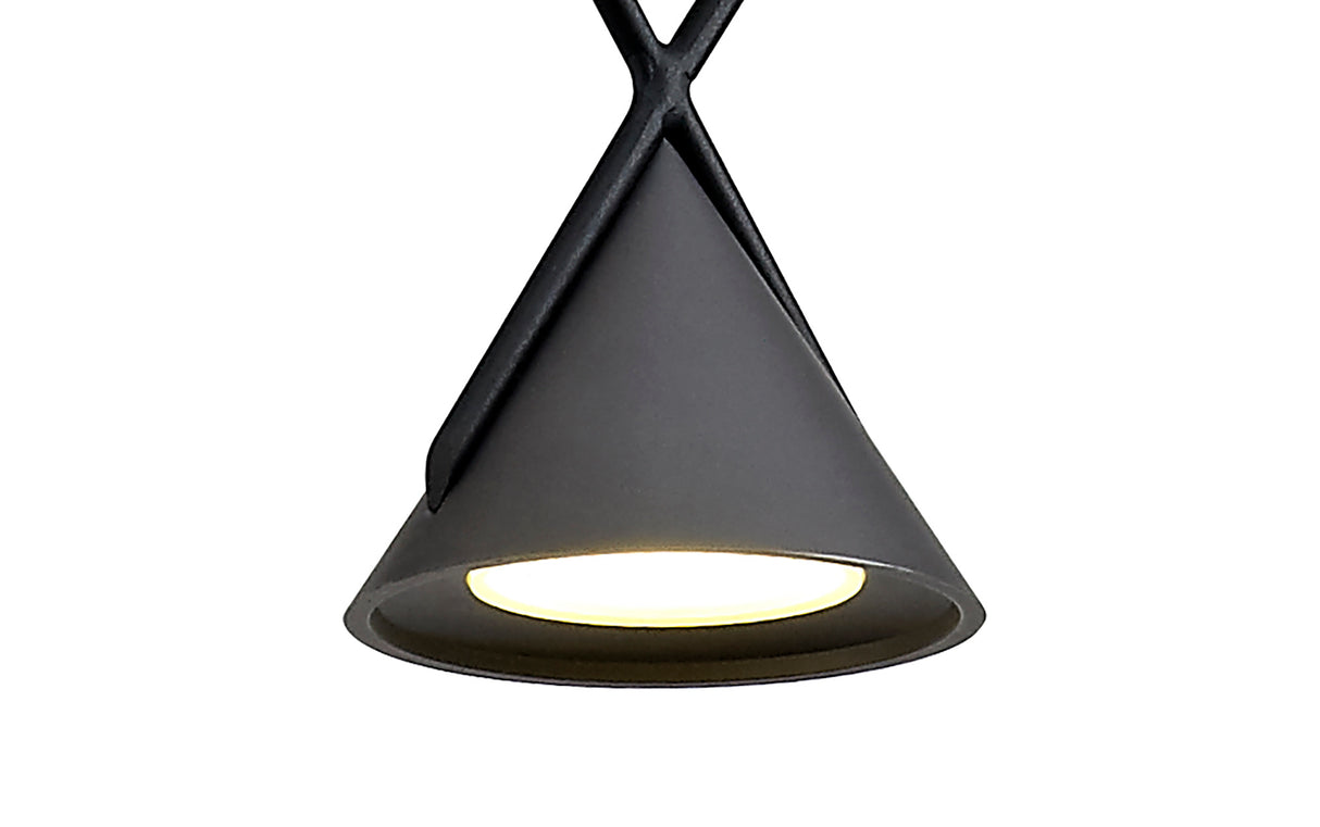 Younger Pendant 1 Light, 1 x 3W LED, 3000K, 110lm, Sand Black/Grey, 3yrs Warranty