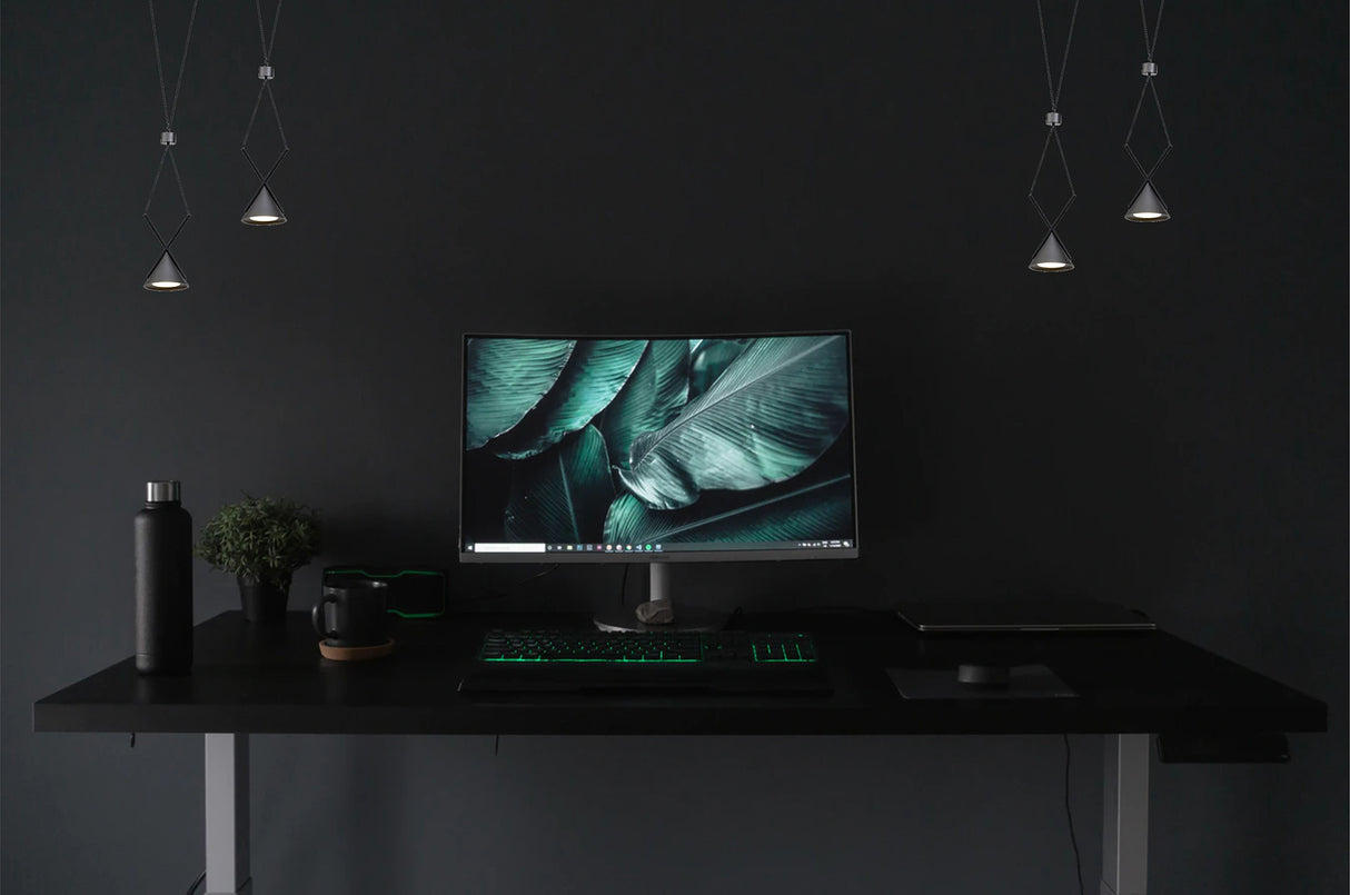 Younger Pendant 1 Light, 1 x 3W LED, 3000K, 110lm, Sand Black/Grey, 3yrs Warranty