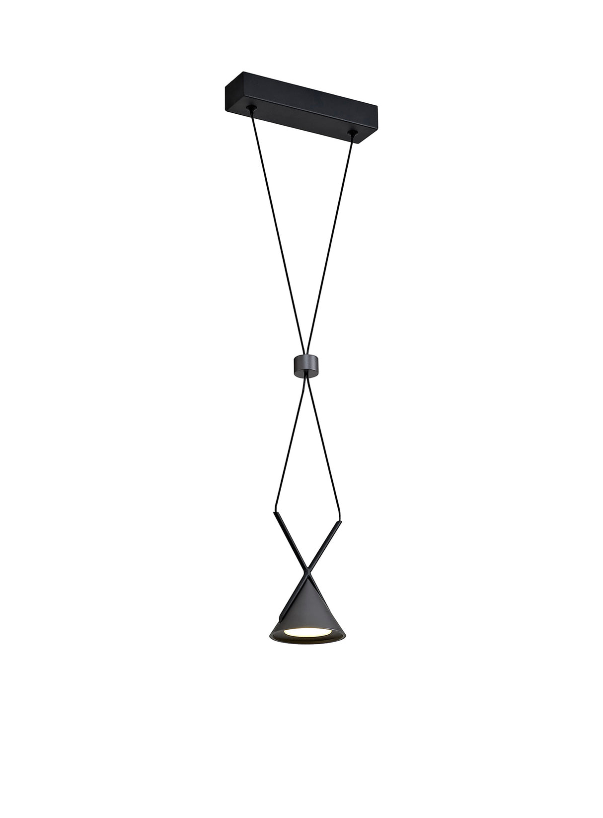Younger Pendant 1 Light, 1 x 3W LED, 3000K, 110lm, Sand Black/Grey, 3yrs Warranty