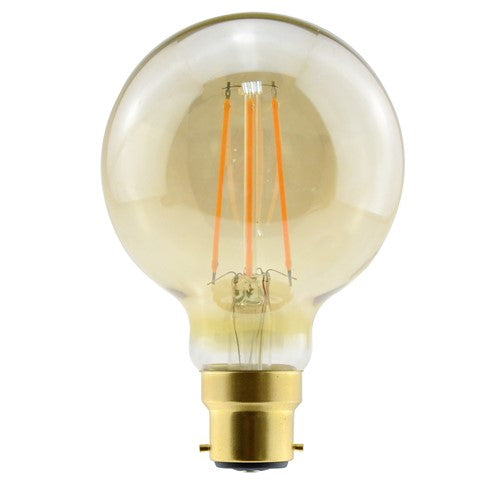 ILGLOBB22D013 - SUNSET VINTAGE FILAMENT GLOBE G80 BULB B22 470LM 3.4W 2200K DIMMABLE 300 BEAM AMBER INTEGRAL