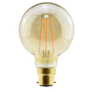 ILGLOBB22D015 - SUNSET VINTAGE FILAMENT GLOBE G95 BULB B22 470LM 3.4W 2200K DIMMABLE 300 BEAM AMBER INTEGRAL