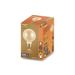 ILGLOBB22D015 - SUNSET VINTAGE FILAMENT GLOBE G95 BULB B22 470LM 3.4W 2200K DIMMABLE 300 BEAM AMBER INTEGRAL
