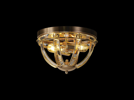 Ellison Round Flush, 2 x E27, French Gold