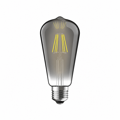 Value Vintage LED Rustica Tradition Tip ST64 E27 6.5W Dimmable Lamp 4000K Natural White, 710lm, Smoke, 3yrs Warranty (3LT519Q)