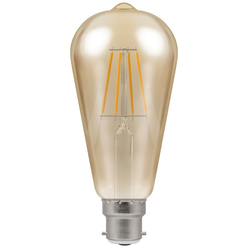 Crompton Lamps 7.5W LED Filament ST64 Antique Bronze Dimmable B22 2200K Extra Warm White
