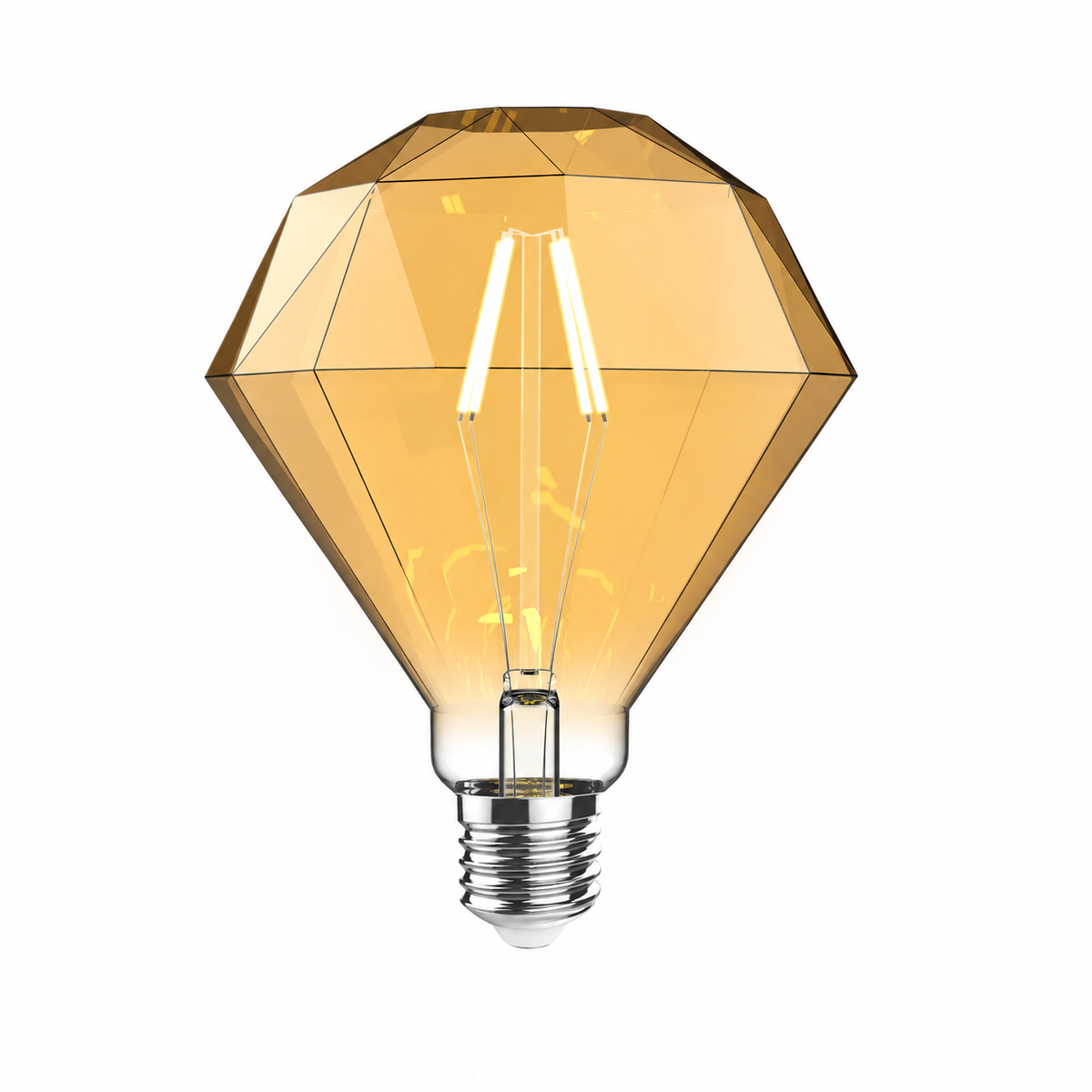 Luxram Classic Style Diamond Amber LED Filament E27 Dimmable Bulb 4W 200lm 2100K Extra Warm White – 4600302