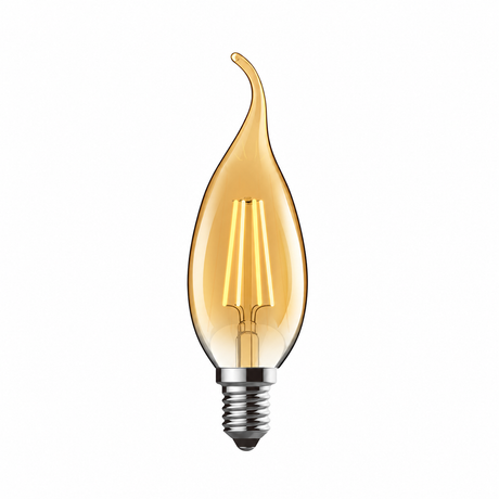 Value Classic LED Candle Tip Dimmable Lamp E14 4W Warm White 2200K 470lm, Amber Finish (5LT724C)