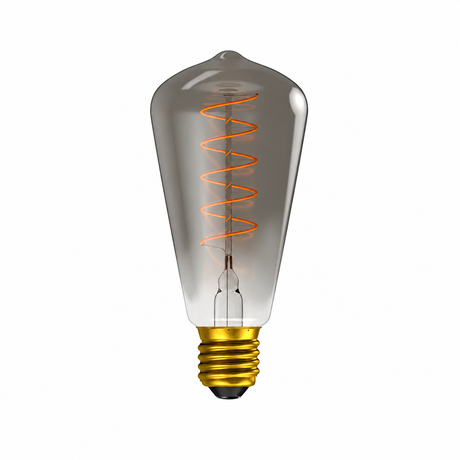 60028 - BELL Lighting LED Soft Coil 4W Vintage Vertical Amber Gunmetal Squirrel Cage Dimmable ES 1800K Lamp