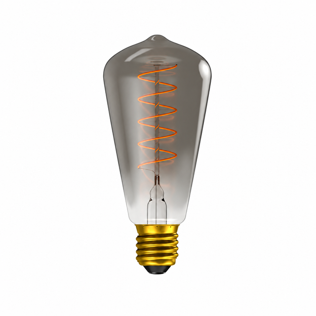 60028 - BELL Lighting LED Soft Coil 4W Vintage Vertical Amber Gunmetal Squirrel Cage Dimmable ES 1800K Lamp