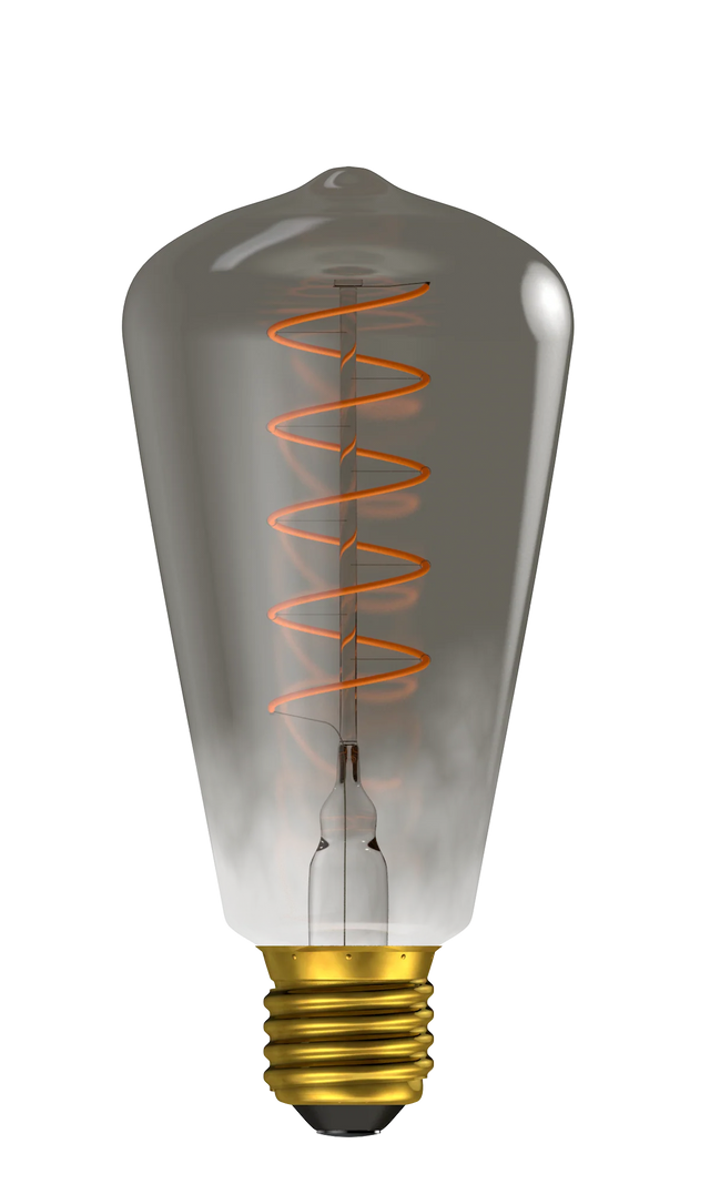 60028 - BELL Lighting LED Soft Coil 4W Vintage Vertical Amber Gunmetal Squirrel Cage Dimmable ES 1800K Lamp