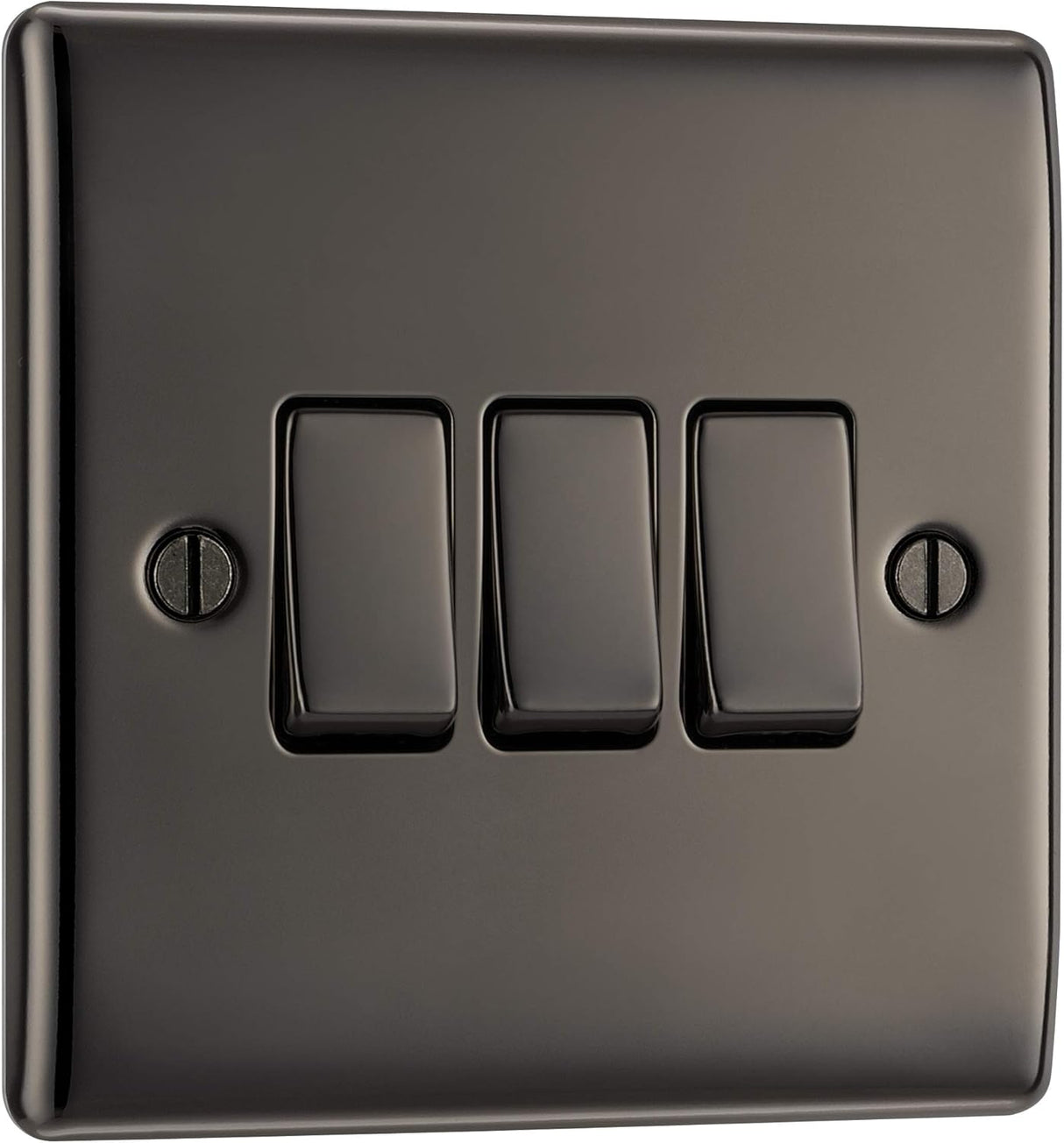 BG NBN43-01 Nexus Metal Black Nickel, 20A 16AX Triple Switch, 2 Way