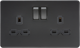 Knightsbridge - ML 13A 2G DP Switched Socket with Twin Earths - VARIOUS COLOUR options