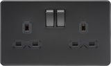 Knightsbridge - ML 13A 2G DP Switched Socket with Twin Earths - VARIOUS COLOUR options