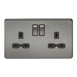 Knightsbridge - ML 13A 2G DP Switched Socket with Twin Earths - various colour options