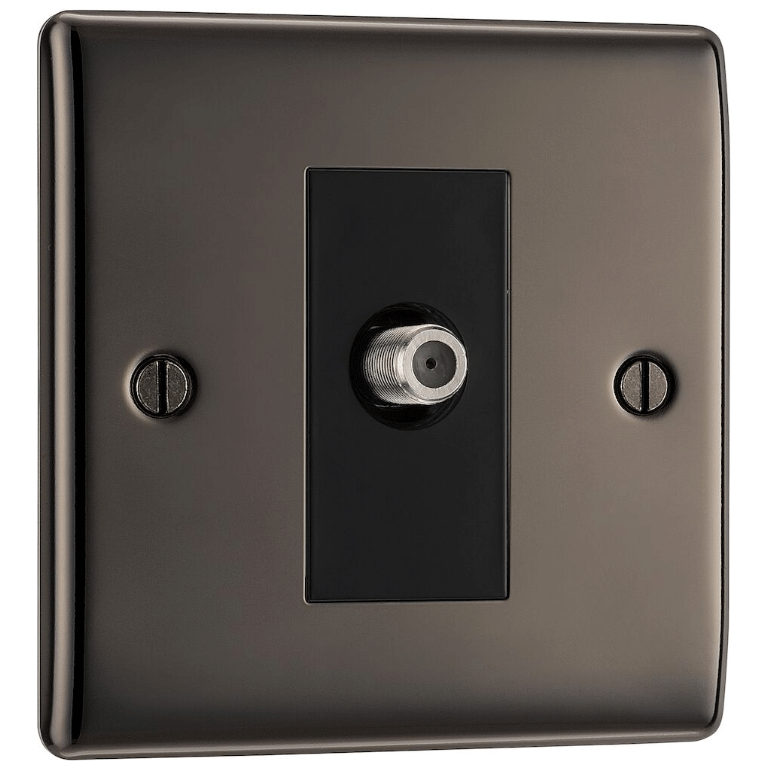 BG NBN64-01 Nexus Metal Black Nickel, Single Satellite Socket