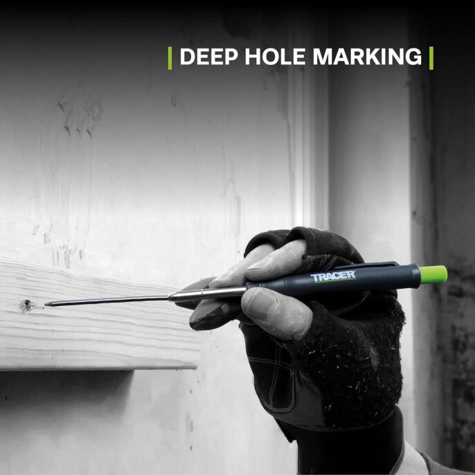 Tracer Deep Hole Construction Pencil Marker & Six Replacement Leads with Site Holsters - AMK1