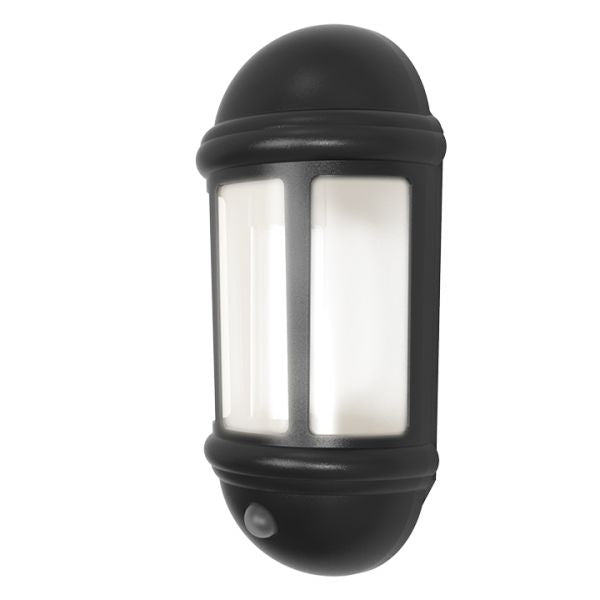 Ansell ALHLLED/PIR/BL Latina Black Polycarbonate LED Half Lantern  PIR