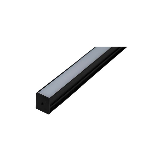 2m Surface Mounted Profile 10x10mm IP20 Black - A/AP/SM/01/20/BL/01