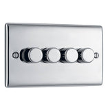 Nexus Metal,  Quadruple Dimmer Switch, 2 Way, Trailing Edge 200W IN VARIOUS COLOURS