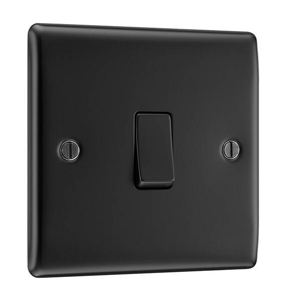 BG NFB12-01 Nexus Metal Matt Black, 20A 16AX Single Switch, 2 Way