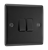 BG Nexus Metal 2 Gang 2 Way 20A 16AX  Twin Switch in VARIOUS COLOURS