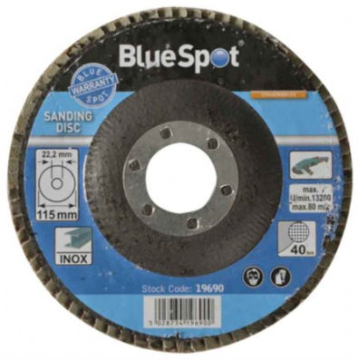 BlueSpot Tools 19690 Sanding Flap Disc 115mm 40 Grit