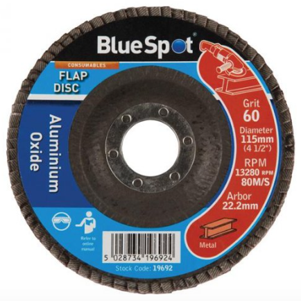 BlueSpot Tools 19692 Sanding Flap Disc 115mm 60 Grit