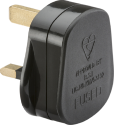 13A Plug Top with 13A fuse - Black