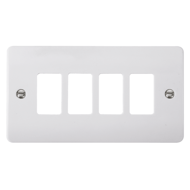 4 Gang GridPro White Frontplate - CMA20404