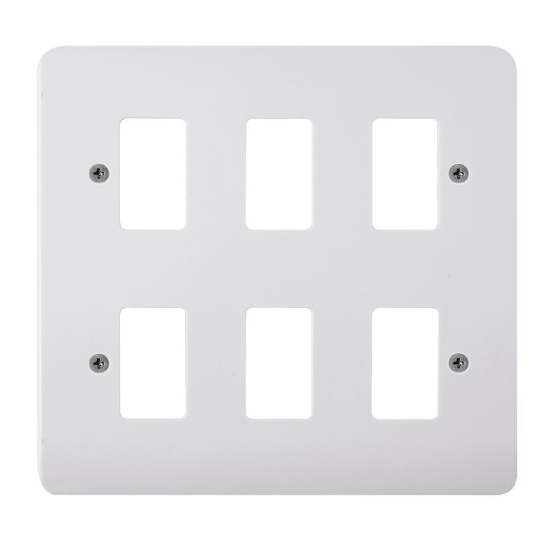6 Gang GridPro White Frontplate - CMA20506