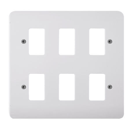 6 Gang GridPro White Frontplate - CMA20506