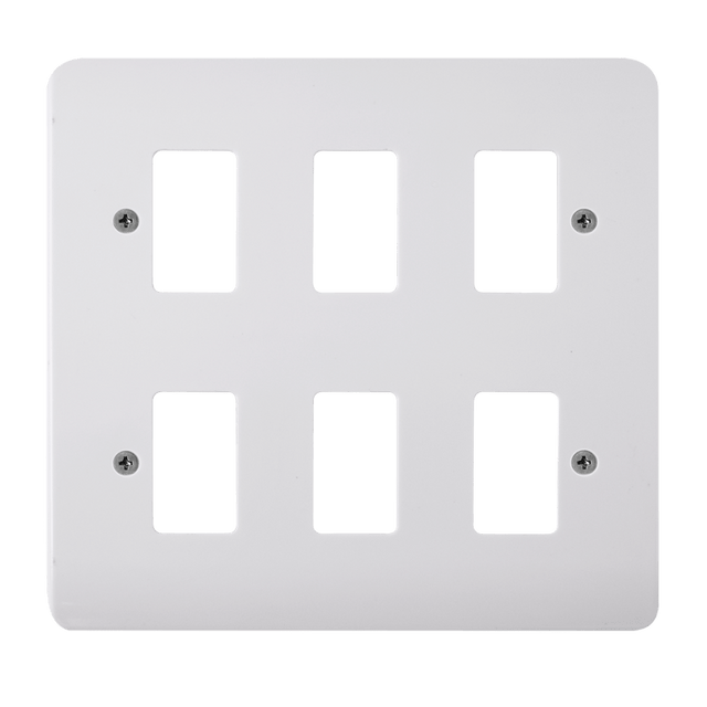 6 Gang GridPro White Frontplate - CMA20506