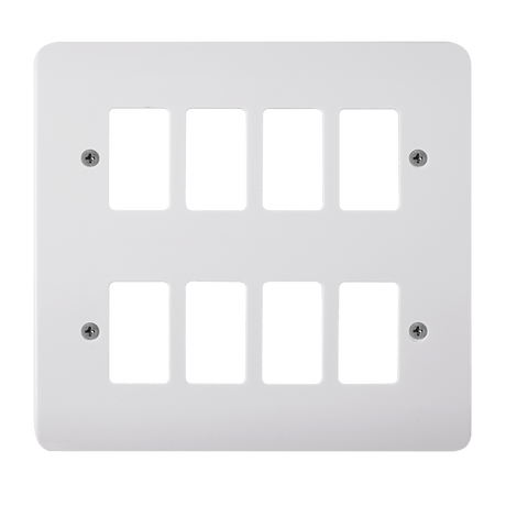 8 Gang GridPro White Frontplate - CMA20508