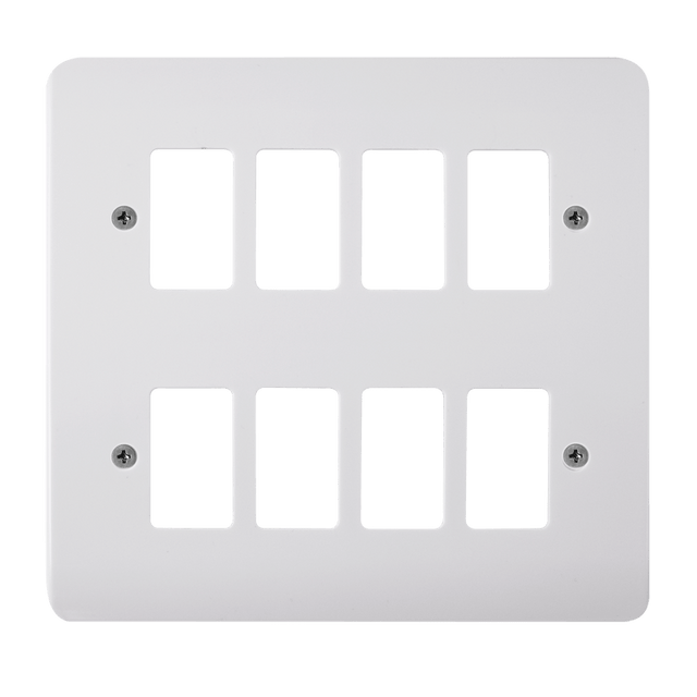 8 Gang GridPro White Frontplate - CMA20508