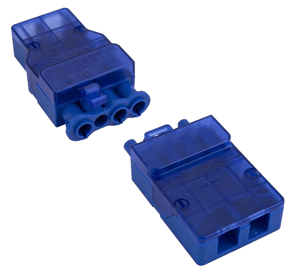 Click Flow 20A 4 Pole Push-Fit Connector Blue IP20 - CT205C