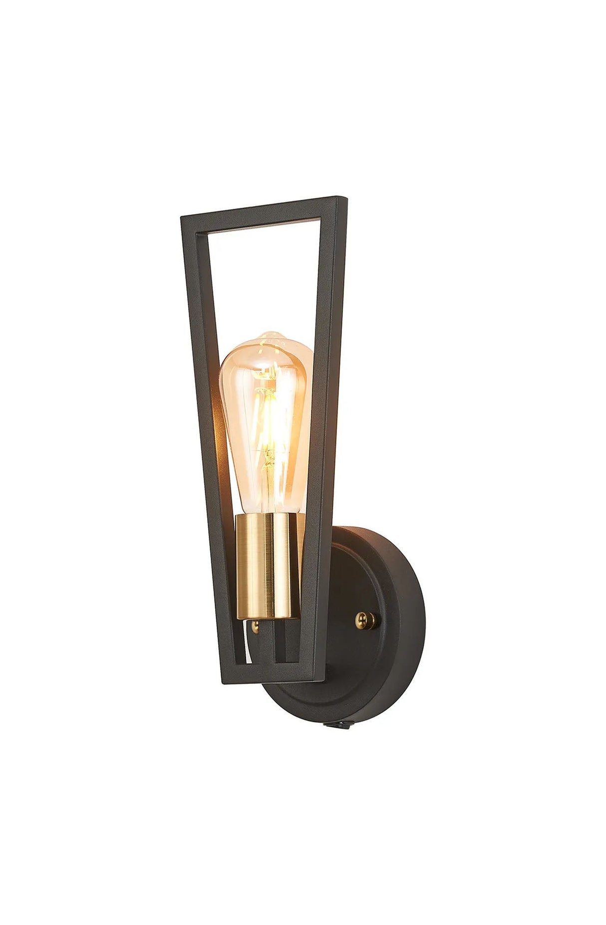 Banks Switched Wall Lamp, 1 Light E27, Gold/Satin Black