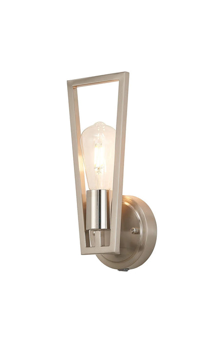 Banks Switched Wall Lamp, 1 Light E27, Satin Nickel/Polished Nickel
