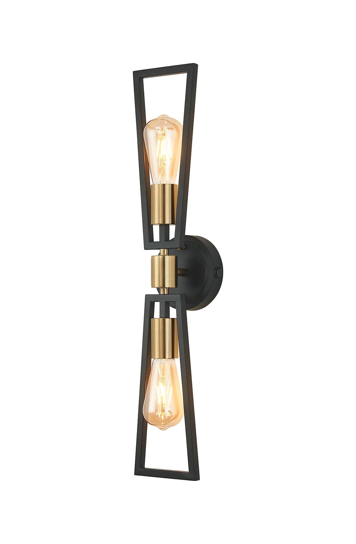 Banks Switched Wall Lamp, 2 Light E27, Gold/Satin Black