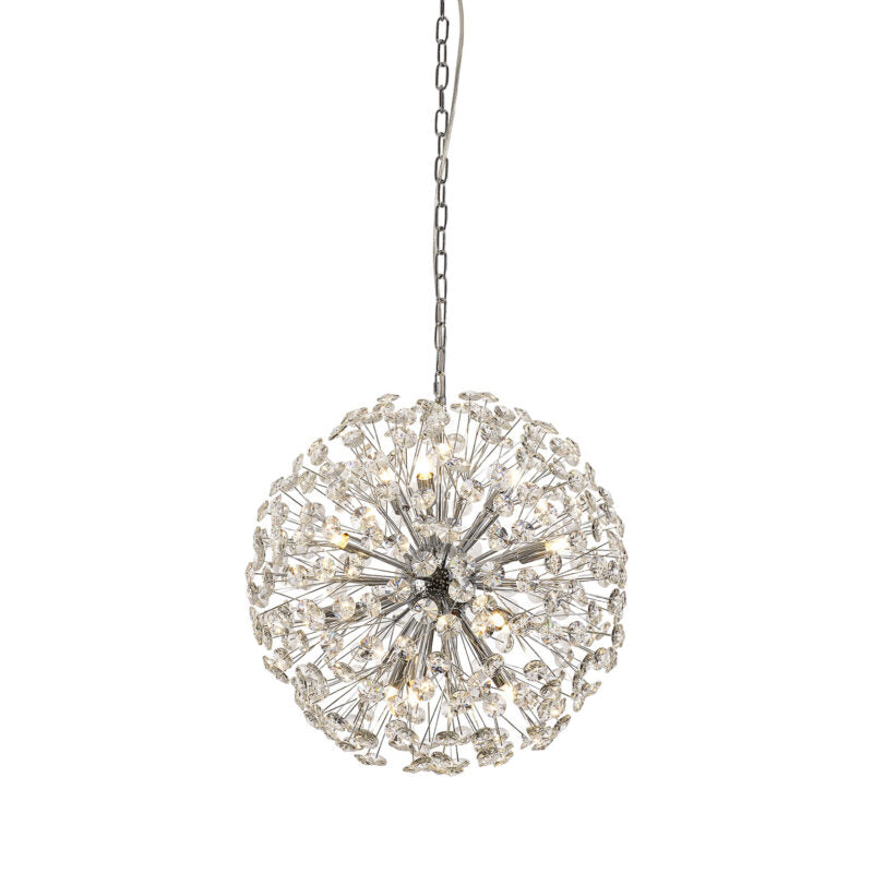 Byrne Pendant 50cm Sphere 12 Light G9 Polished Chrome / Crystal