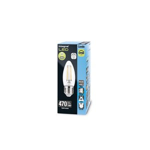 OMNI FILAMENT CANDLE BULB E27 470LM 4.2W COOL WHITE 4000K DIMMABLE 320 BEAM CLEAR FULL GLASS INTEGRAL - ILCANDE27DE076
