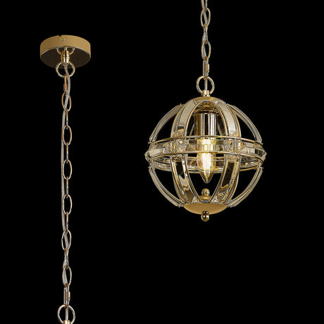 Ellison Extra Small Round Pendant, 1 x E27, French Gold