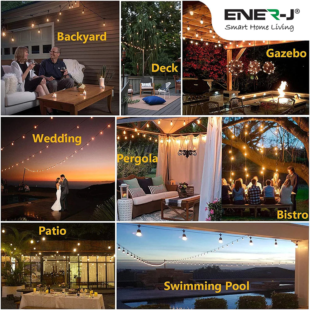 Ener-J LED Filament Bulb Festoon Light Kit 30m - T471