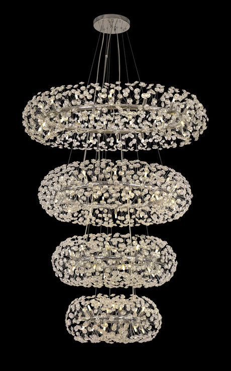 Byrne 4 Tier 60cm + 80cm + 100cm + 120cm Pendant, 12 + 20 + 26 + 30 Light G9 Polished Chrome/Crystal